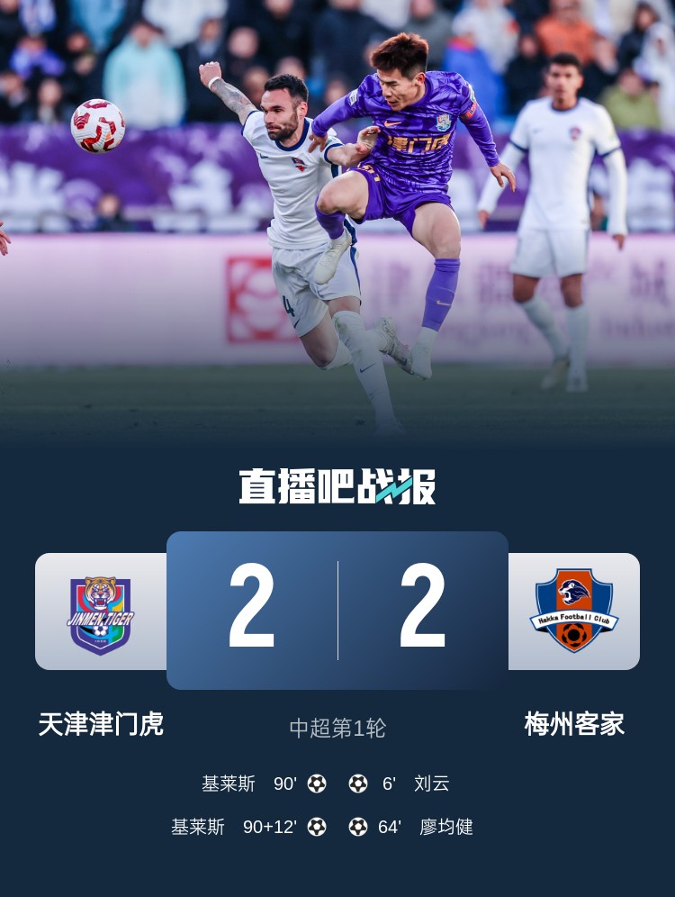 和風(fēng)勁吹！今日下午中超4場比賽全部以平局收場